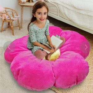 35 inch Plush Pink Flower Cushion for Kids